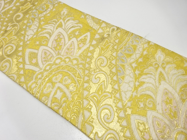 アンティーク　花更紗模様織り出し袋帯（材料）